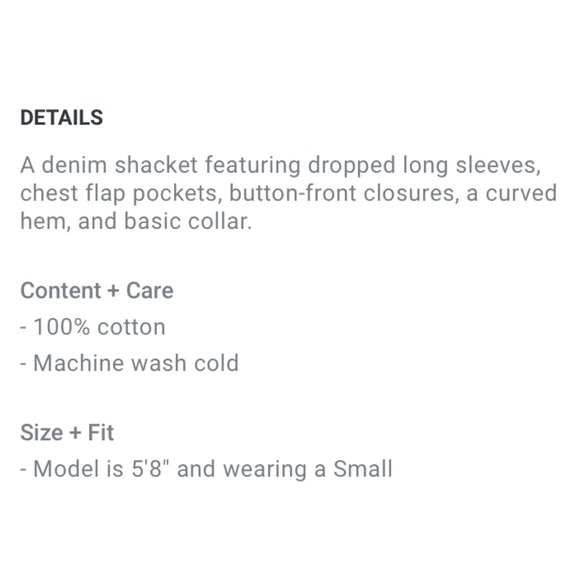 Forever 21 Denim Curved-Hem Shacket Size Small - Picture 11 of 11